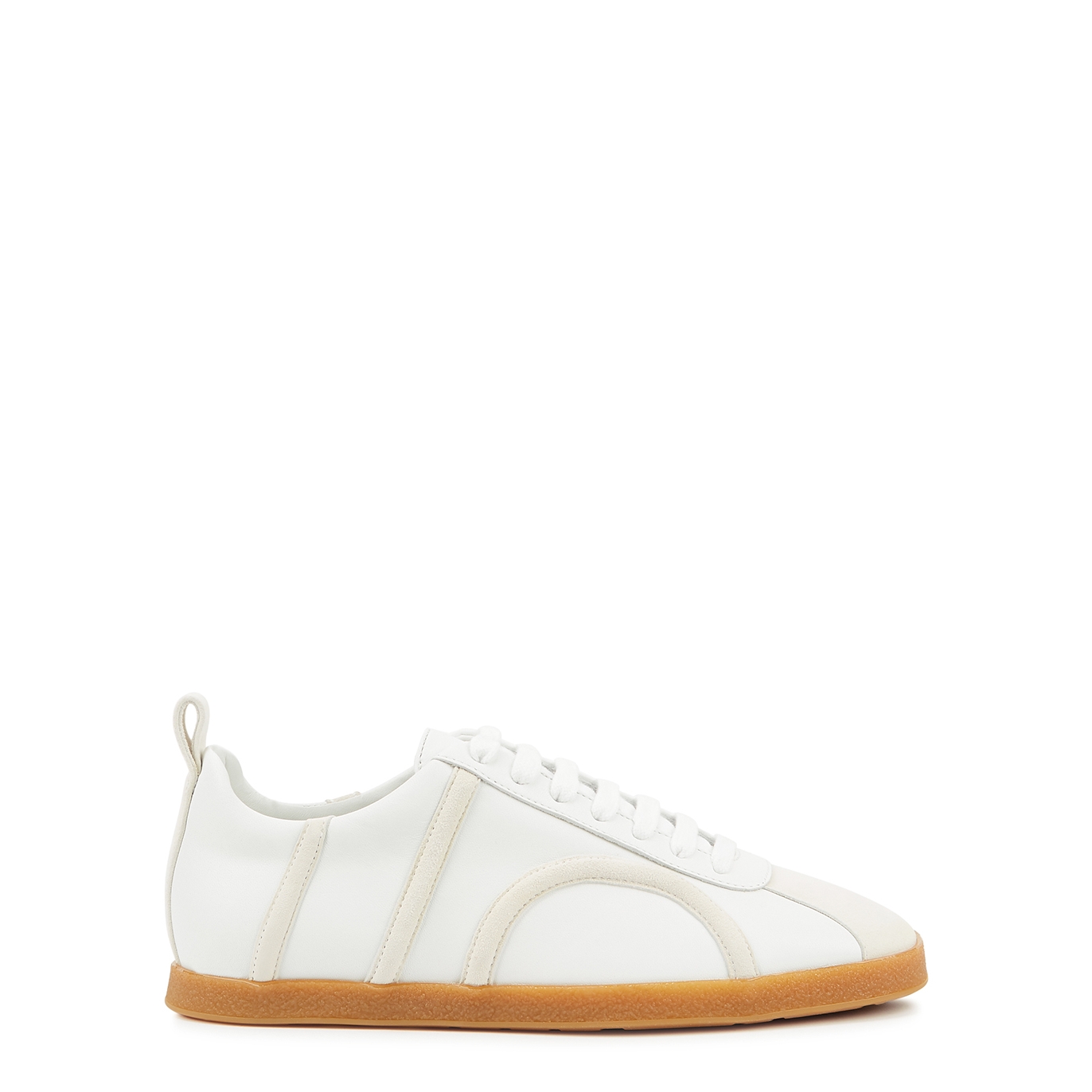 Shop Totême White Leather Sneakers In Off White