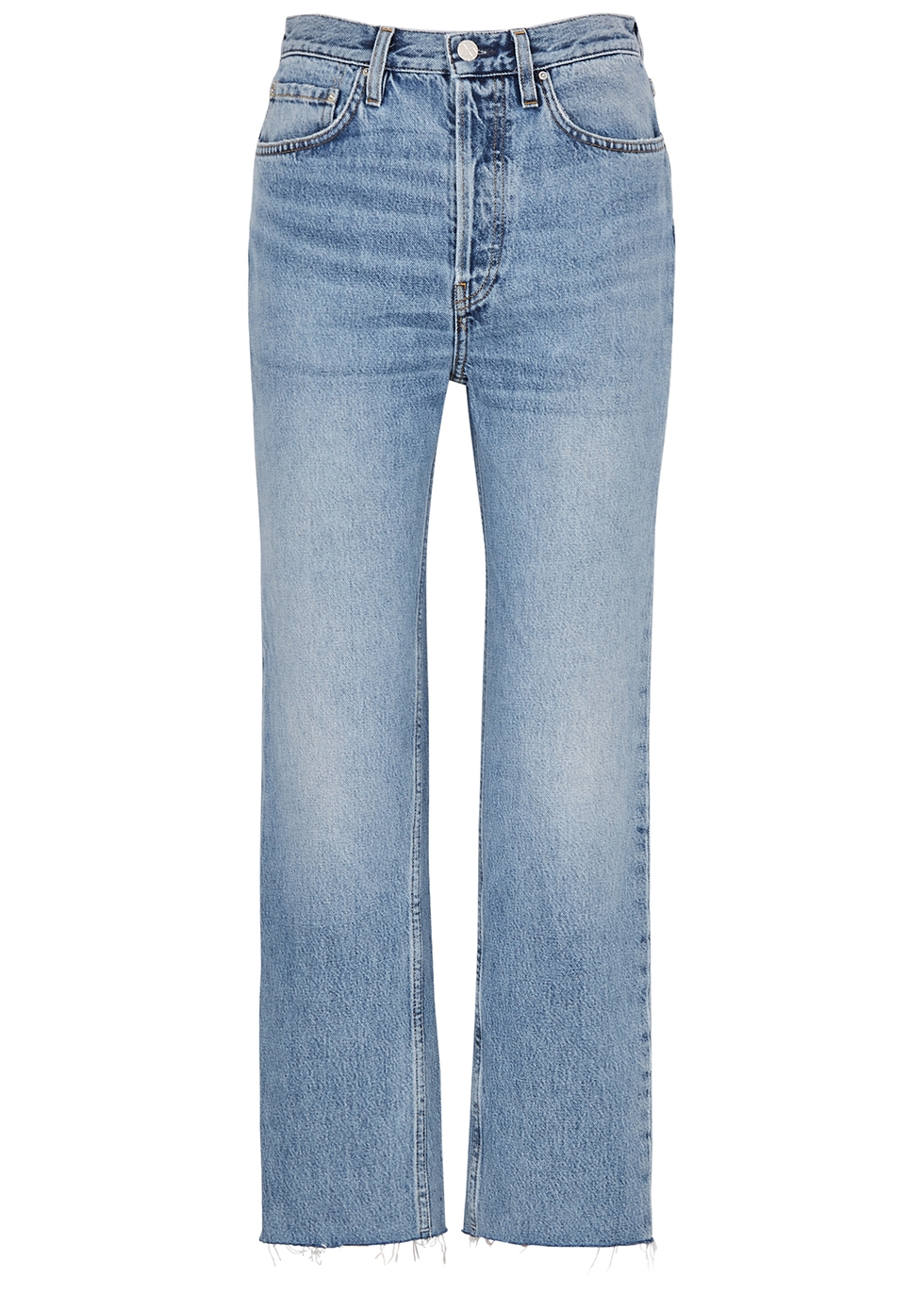 Totême Blue cropped straight-leg jeans - Harvey Nichols