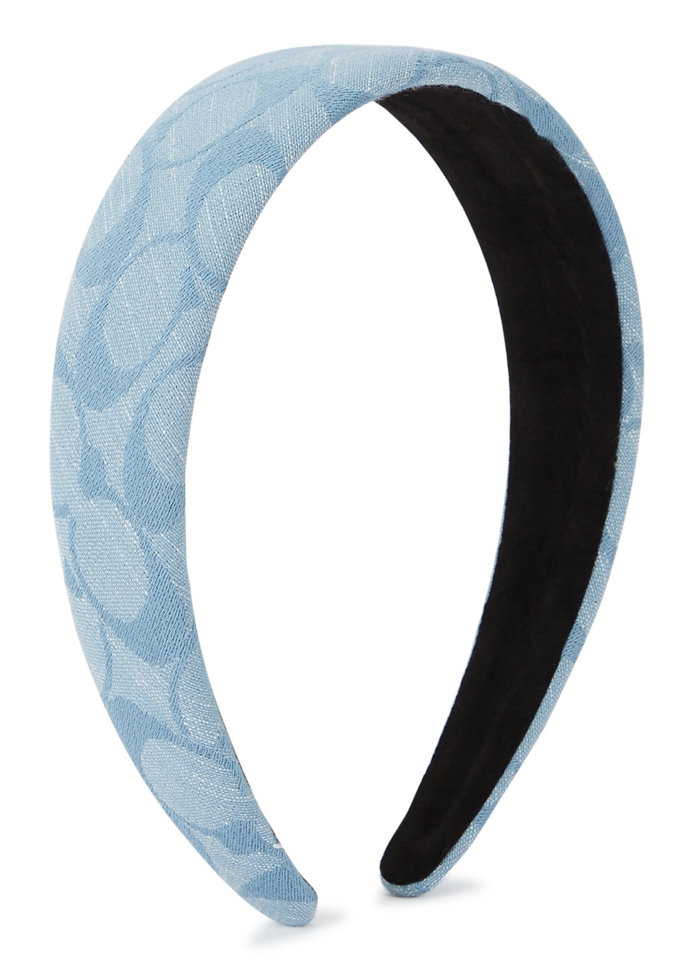Blue logo-jacquard chambray headband