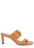 75 brown logo cut-out leather mules - Fendi