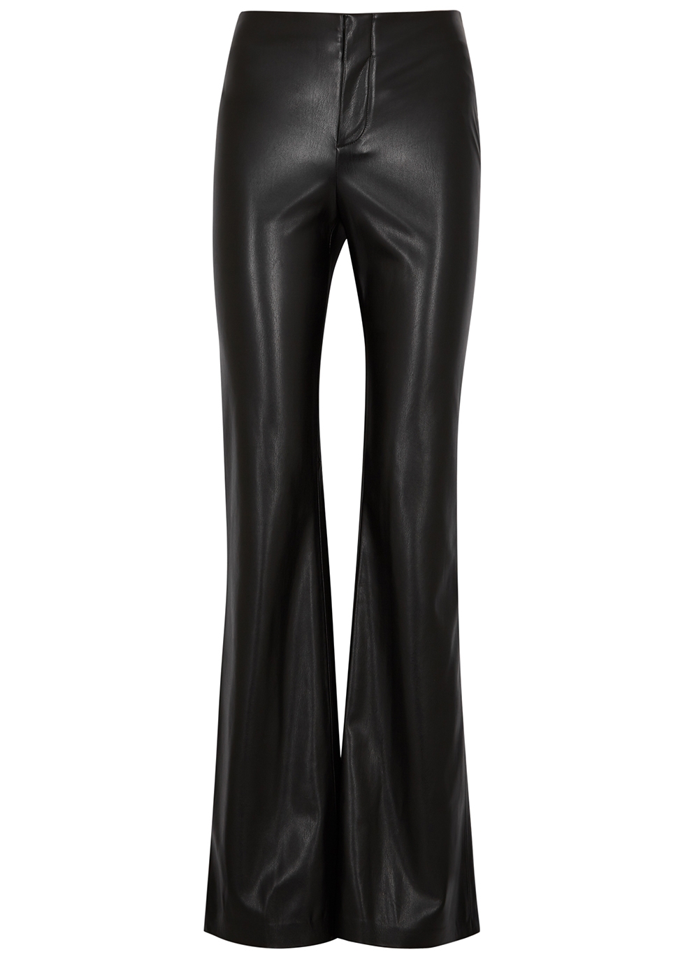 Alice + Olivia Teeny black flared vegan leather trousers - Harvey Nichols
