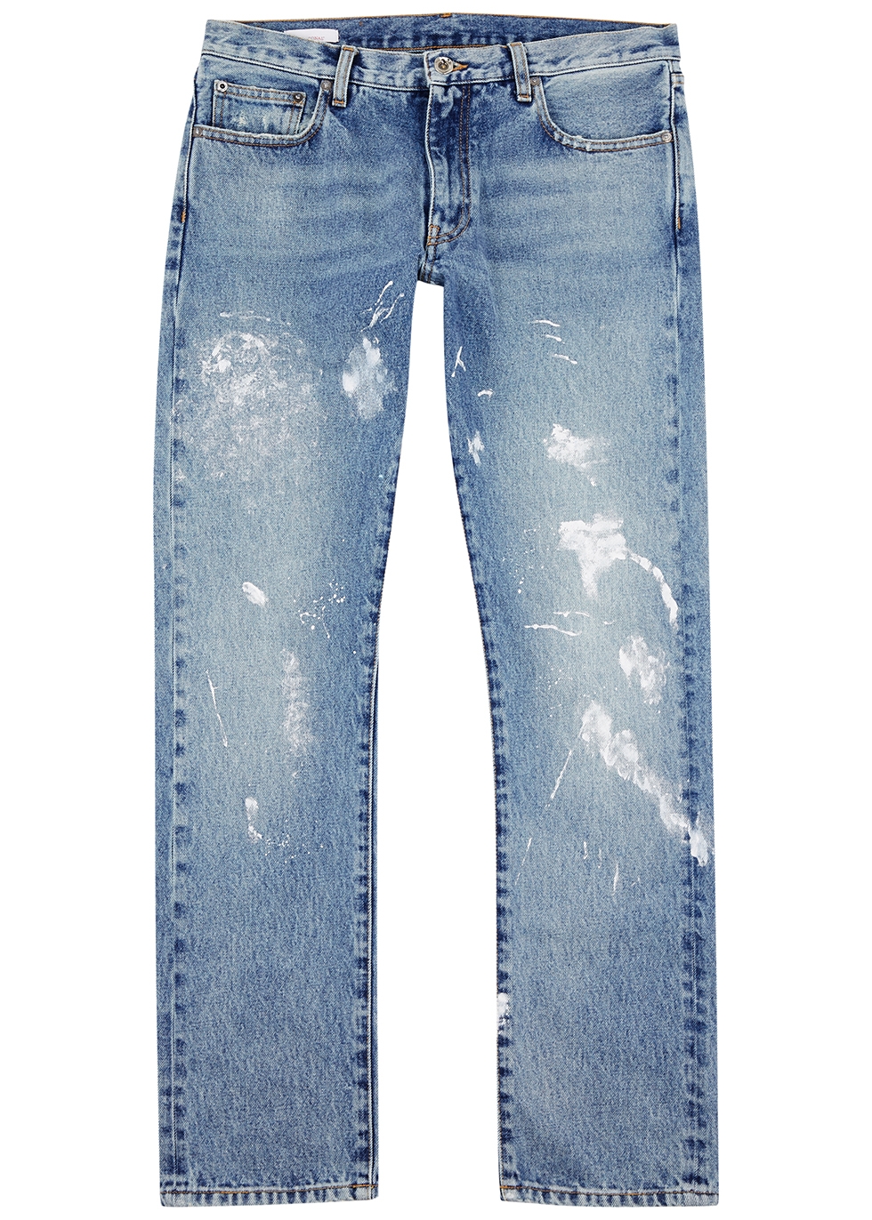 Off-White Diag Outline blue slim-leg jeans - Harvey Nichols