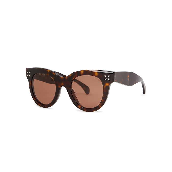 Alaïa Petal Tortoiseshell Round-frame Sunglasses