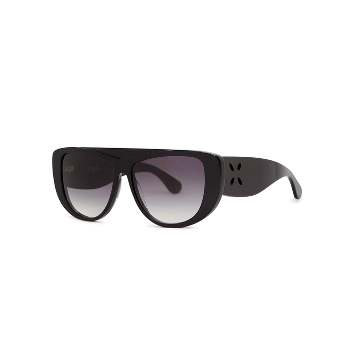 Alaïa Petal Black Oversized Sunglasses