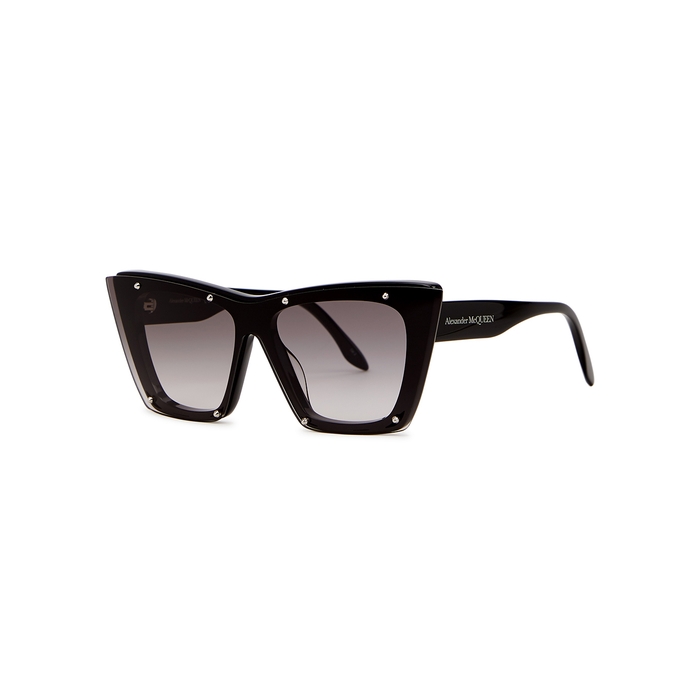 Alexander McQueen Black Oversized Cat-eye Sunglasses