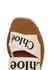 Woody ivory logo-print wedge sandals - Chloé