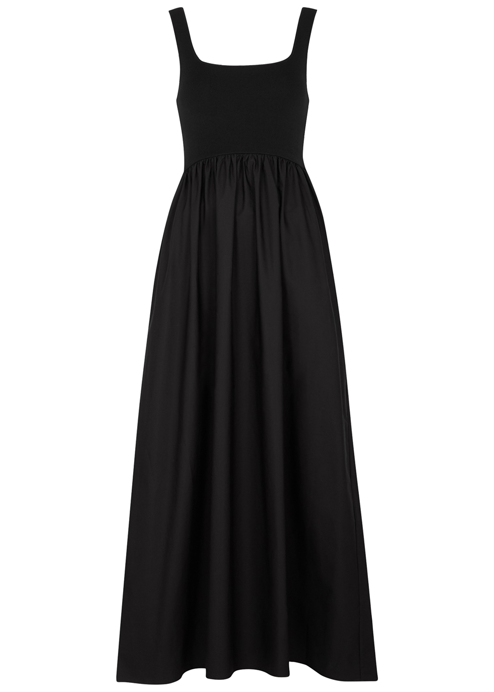Womens Dresses Matteau Dresses Matteau Stretch-knit And Cotton-poplin Midi Dress in Black 