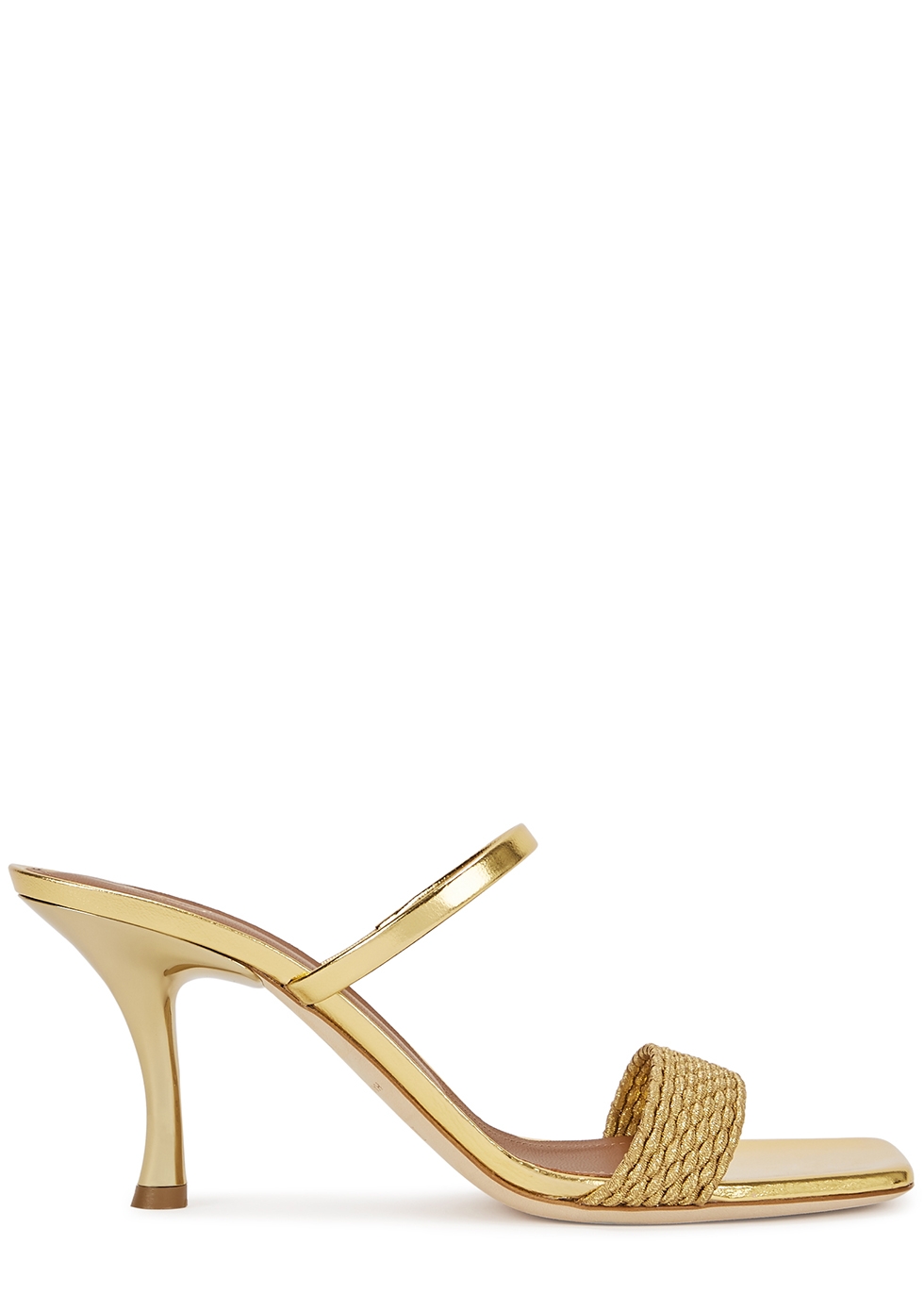 Malone Souliers Frida 70 Gold Leather Mules