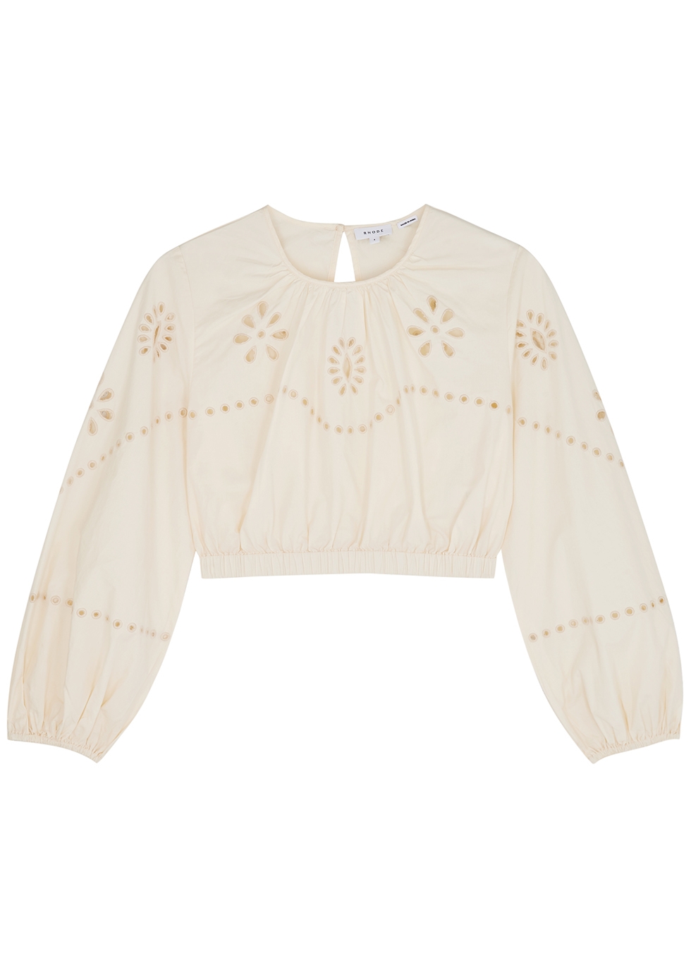 Adeline cream cropped broderie anglaise top