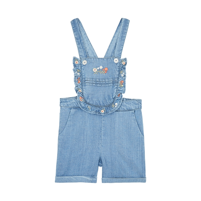 Tartine Et Chocolat KIDS Blue Embroidered Chambray Dungarees (1.5-3 Years)