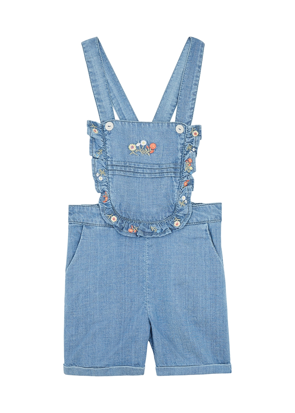 KIDS Blue embroidered chambray dungarees (4 years)