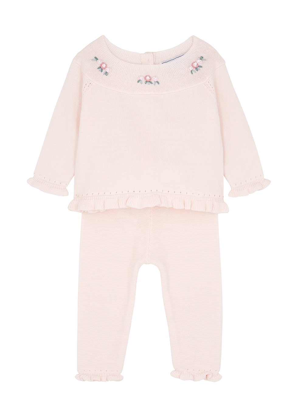 KIDS Pink embroidered cotton set (3-12 months)