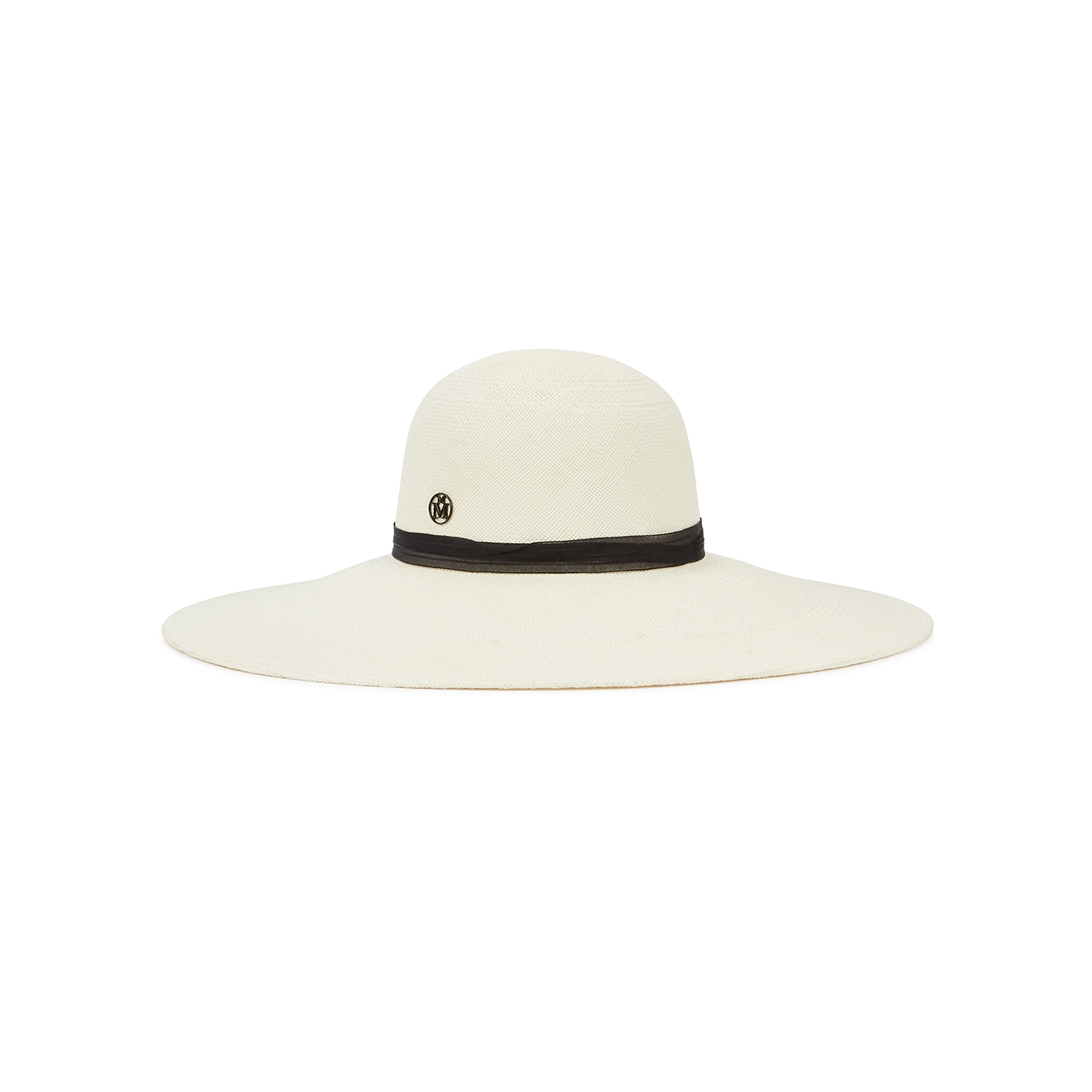 Maison Michel Paris Blanche Sand Straw Capeline Hat - White And Black