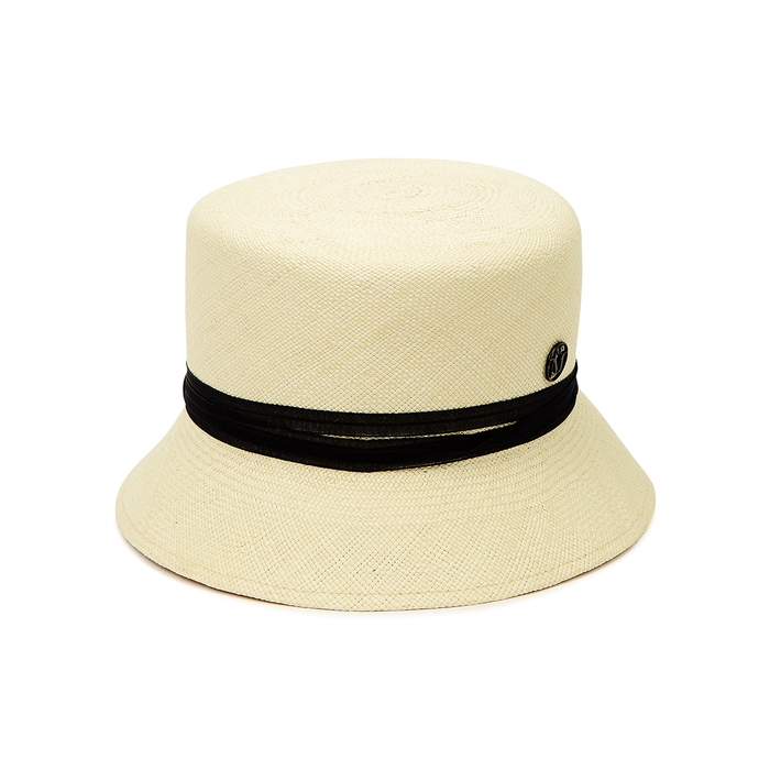 Maison Michel Paris New Kendall Mini Sand Straw Bucket Hat