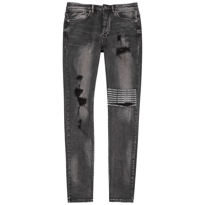 Ksubi Van Winkle Black Distressed Skinny Jeans