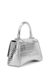 Hourglass XS silver crocodile-effect top handle bag - Balenciaga