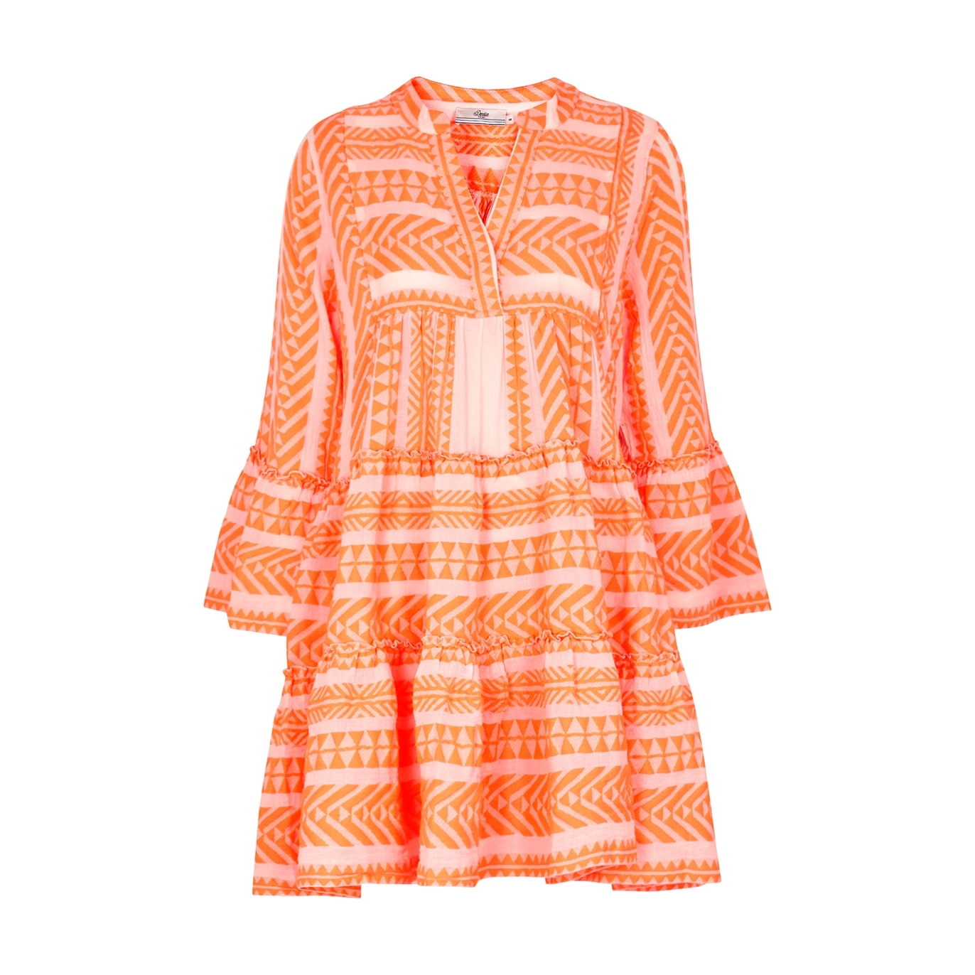 Devotion Ella Embroidered Stretch-cotton Mini Dress - Orange - M