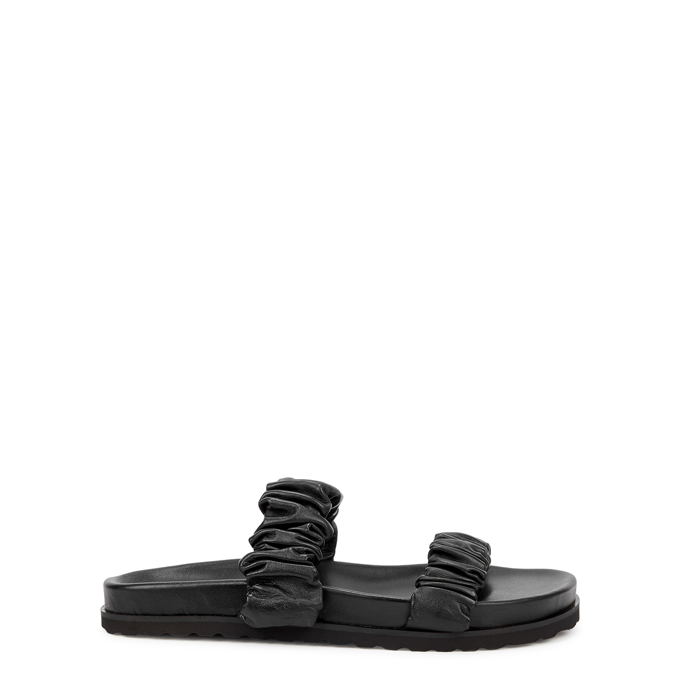 Anonymous Copenhagen Ficia Black Ruched Leather Sandals - 5