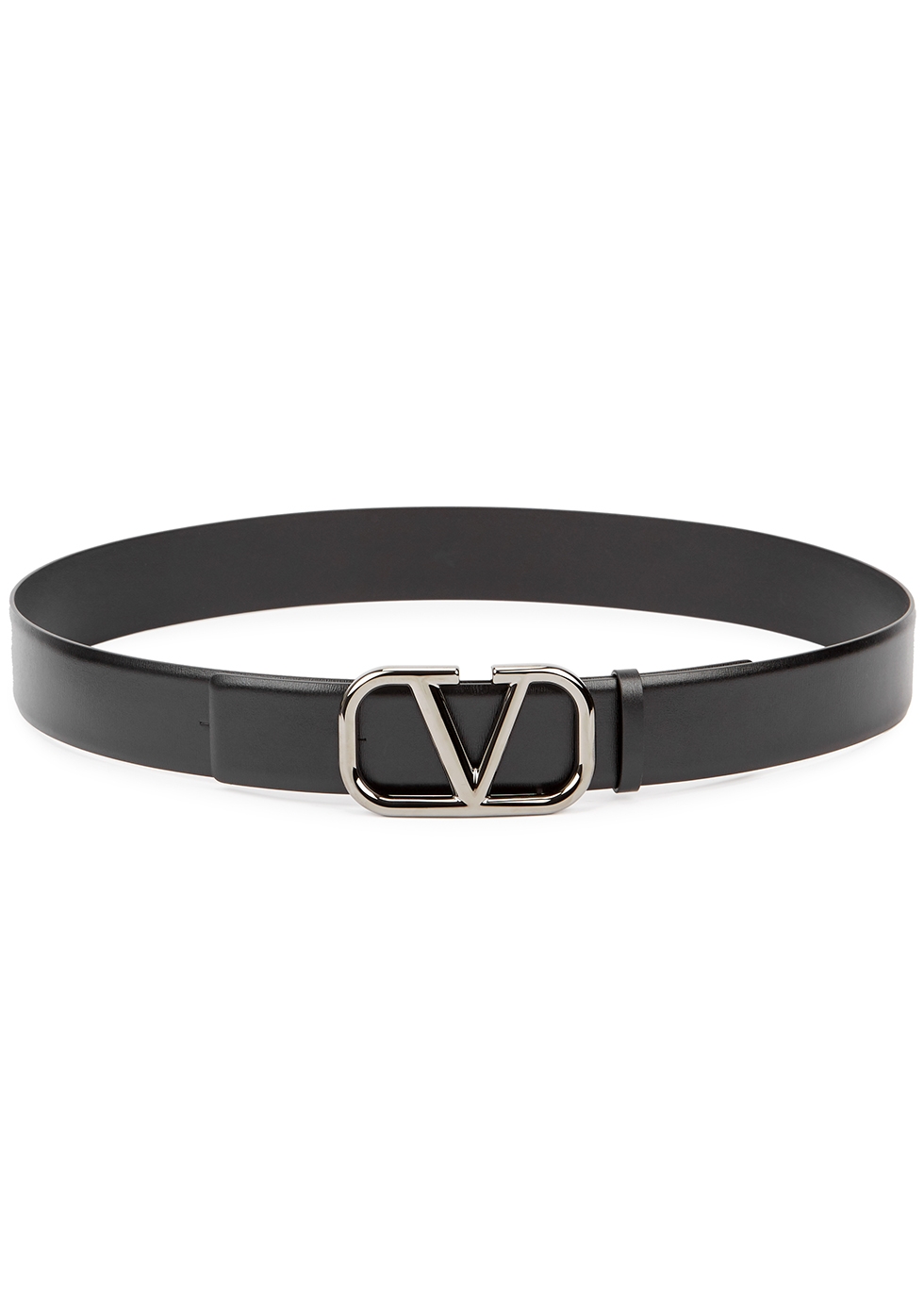 Valentino Valentino Garavani VLogo black leather belt - Harvey Nichols