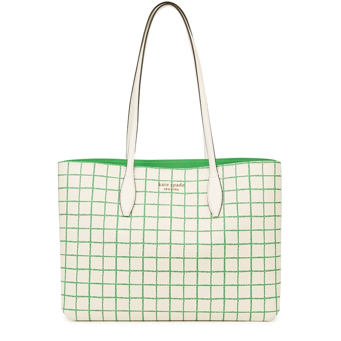 Kate Spade New York All Day Tennis Checked Leather Tote