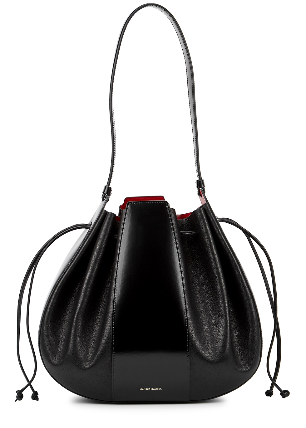 Mansur Gavriel Lilium large black leather bucket bag