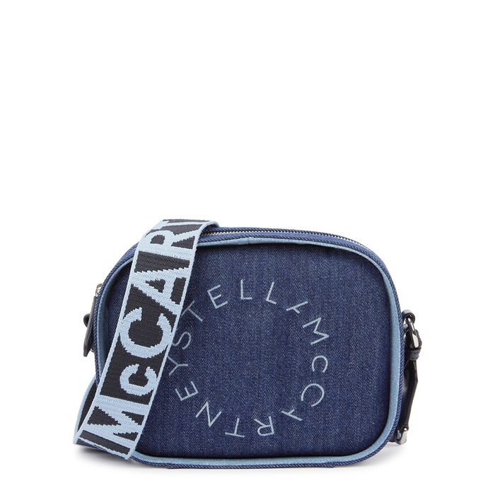 Stella McCartney Stella Logo Small Blue Denim Cross-body Bag