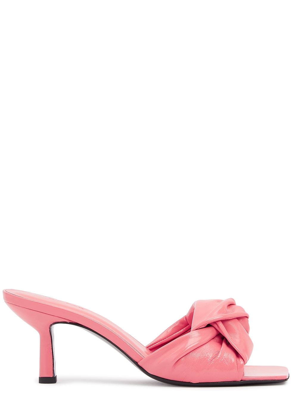 Lana 75 pink glossed leather mules