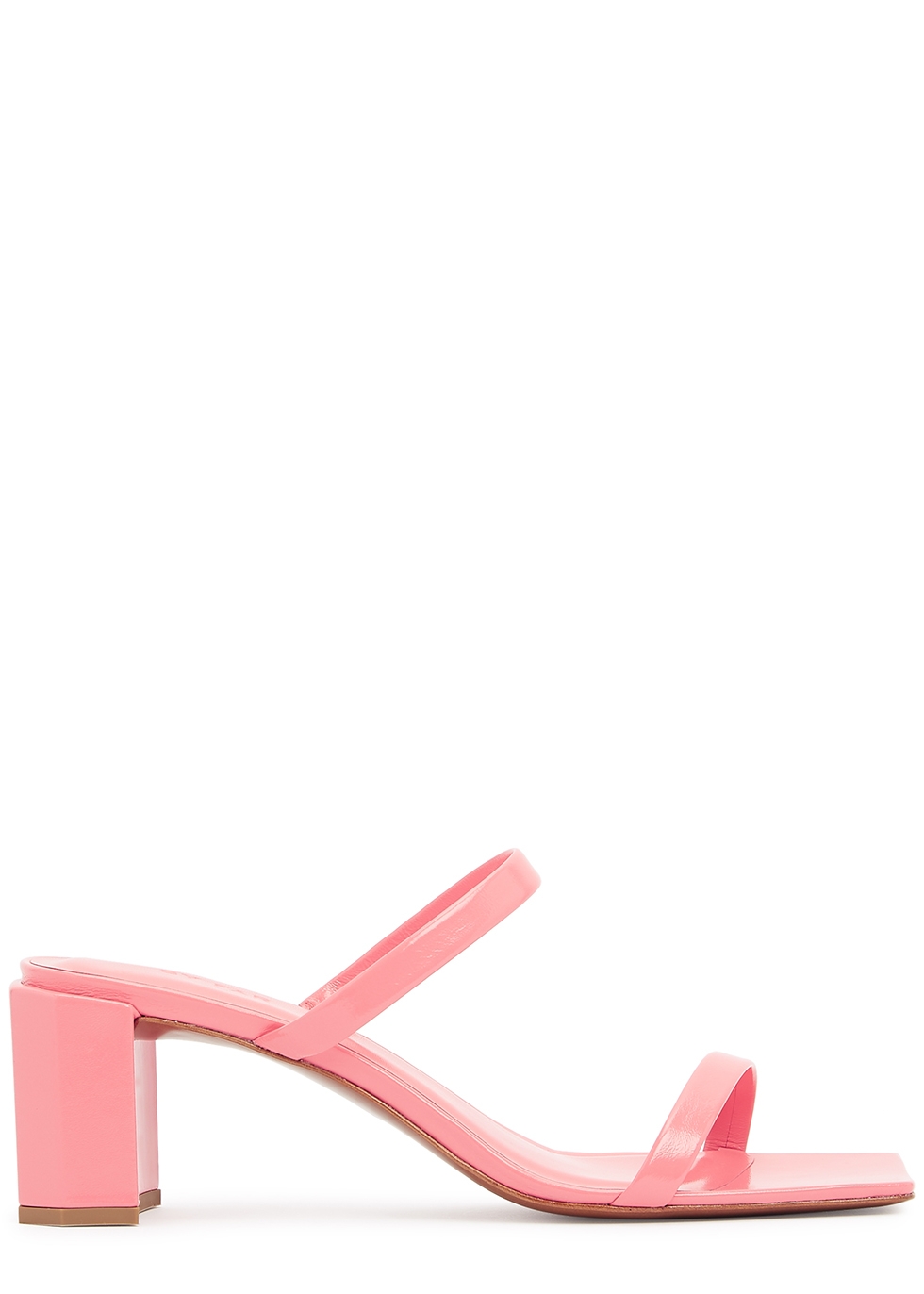 Tanya 75 pink leather mules