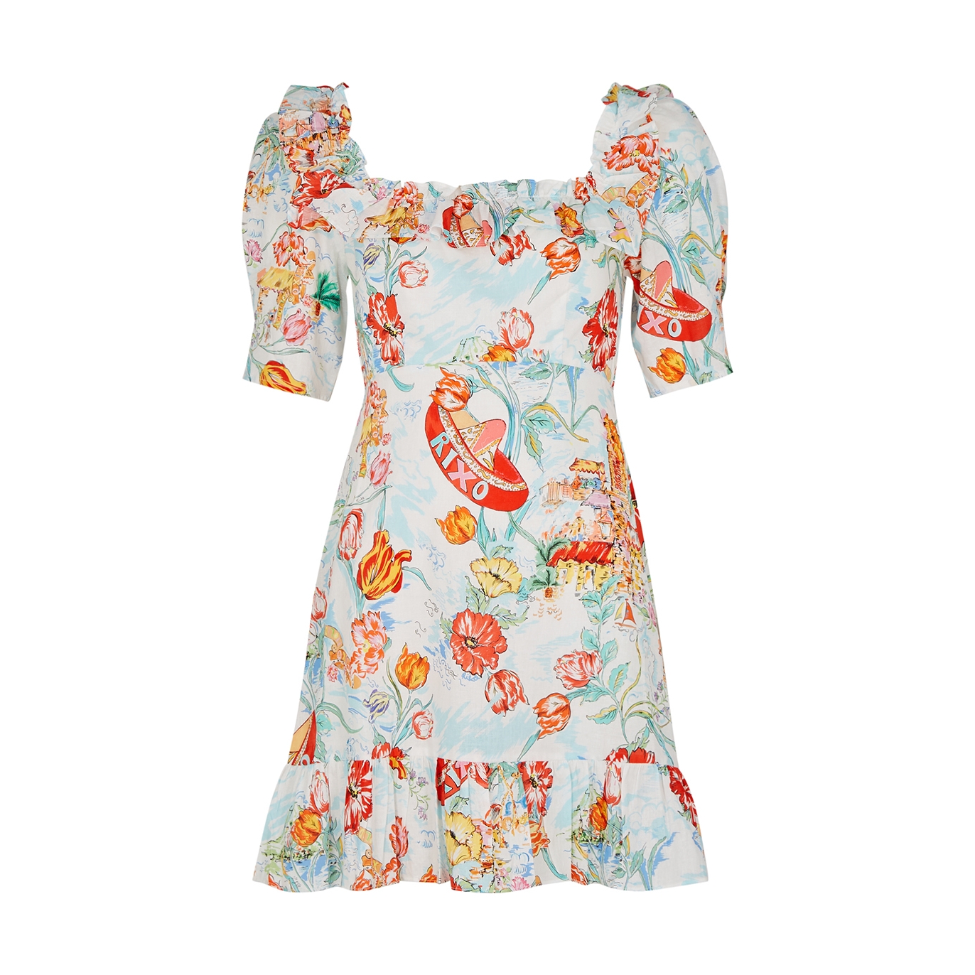 Rixo Camile Printed Cotton-blend Mini Dress - Multicoloured - M