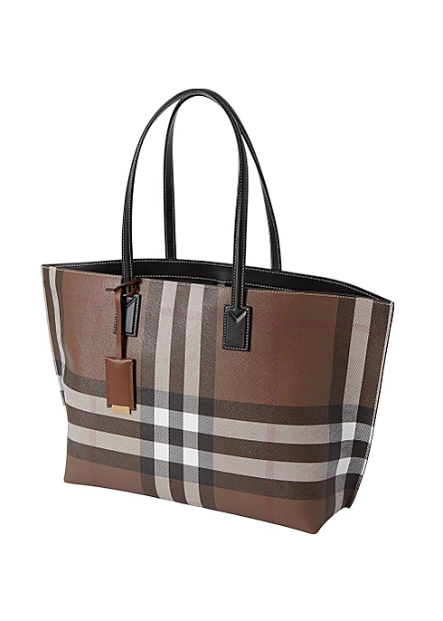 Burberry Check and leather medium tote - Harvey Nichols