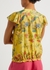 Yellow floral-print cotton and silk-blend top - RED Valentino