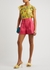 Yellow floral-print cotton and silk-blend top - RED Valentino