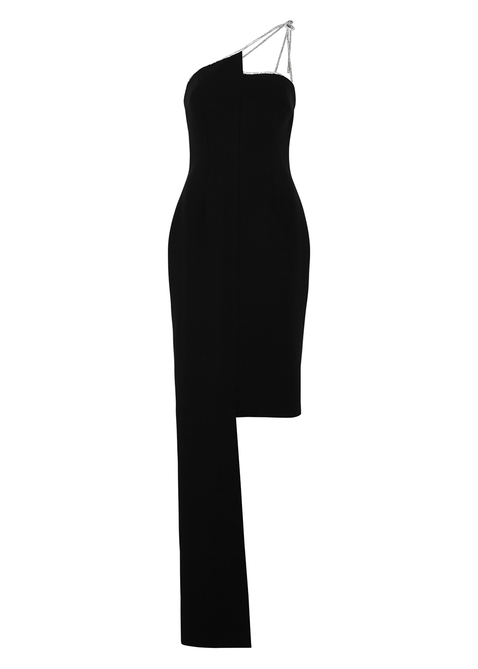 Azzi & Osta Black crystal-embellished asymmetric dress