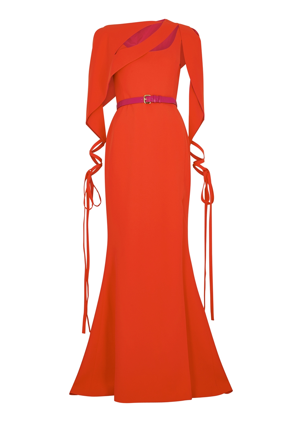 Azzi & Osta Red layered crepe gown