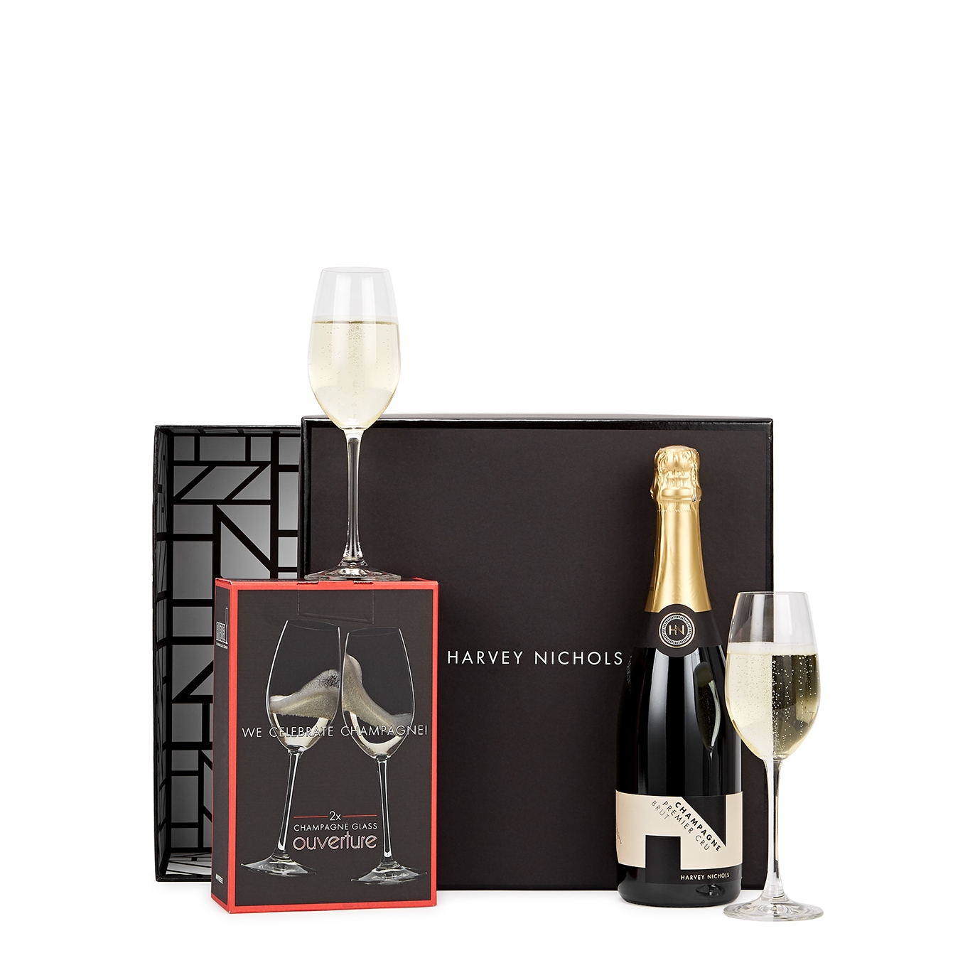Harvey Nichols Raise a Toast Gift Box, Hamper, Premier cru Brut Sparkling Wine