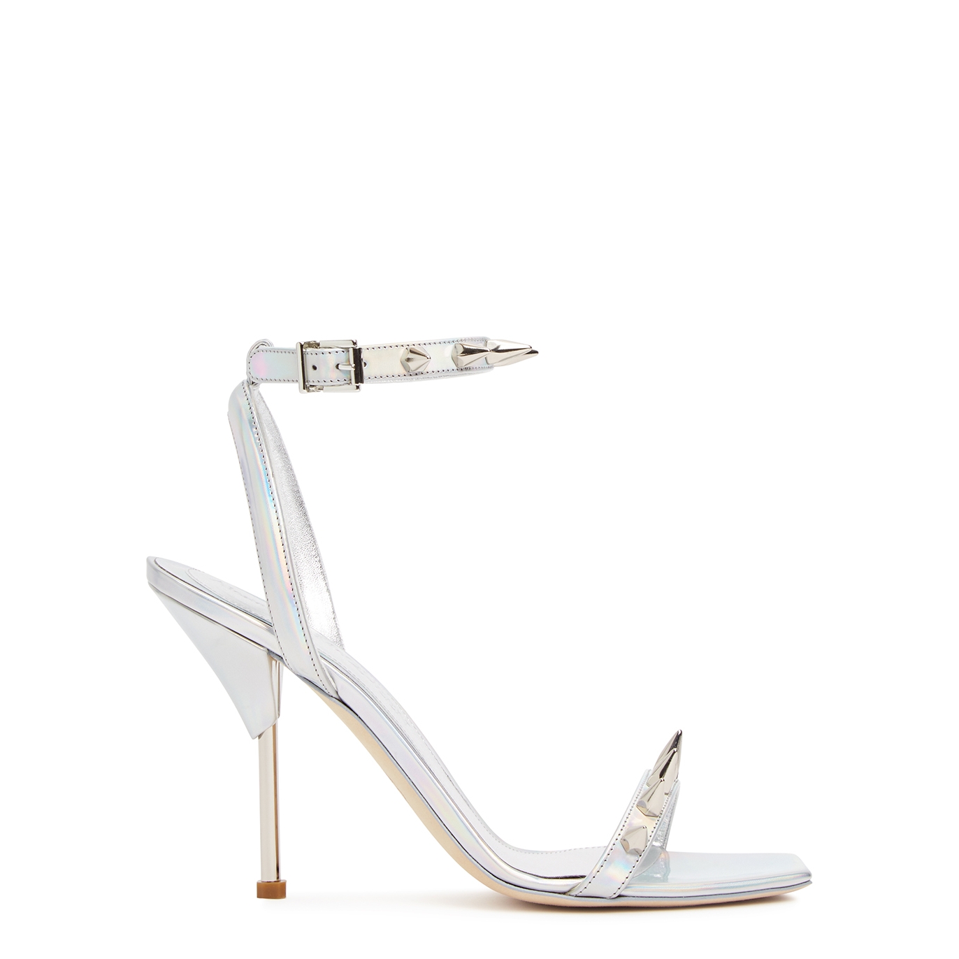 Alexander McQueen 115 Silver Spiked Leather Sandals - 6