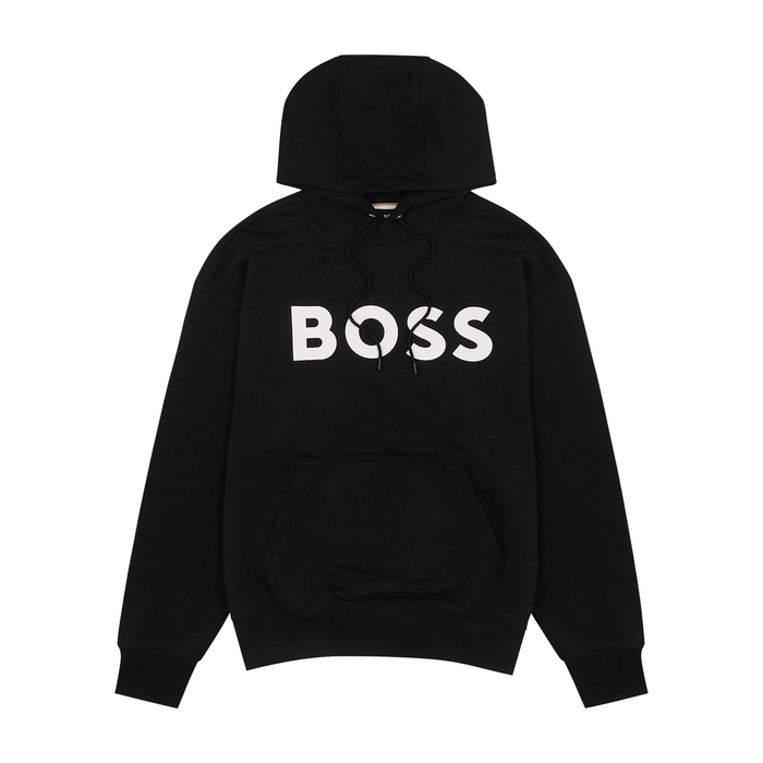 BOSS Black Logo Hooded Cotton Sweatshirt