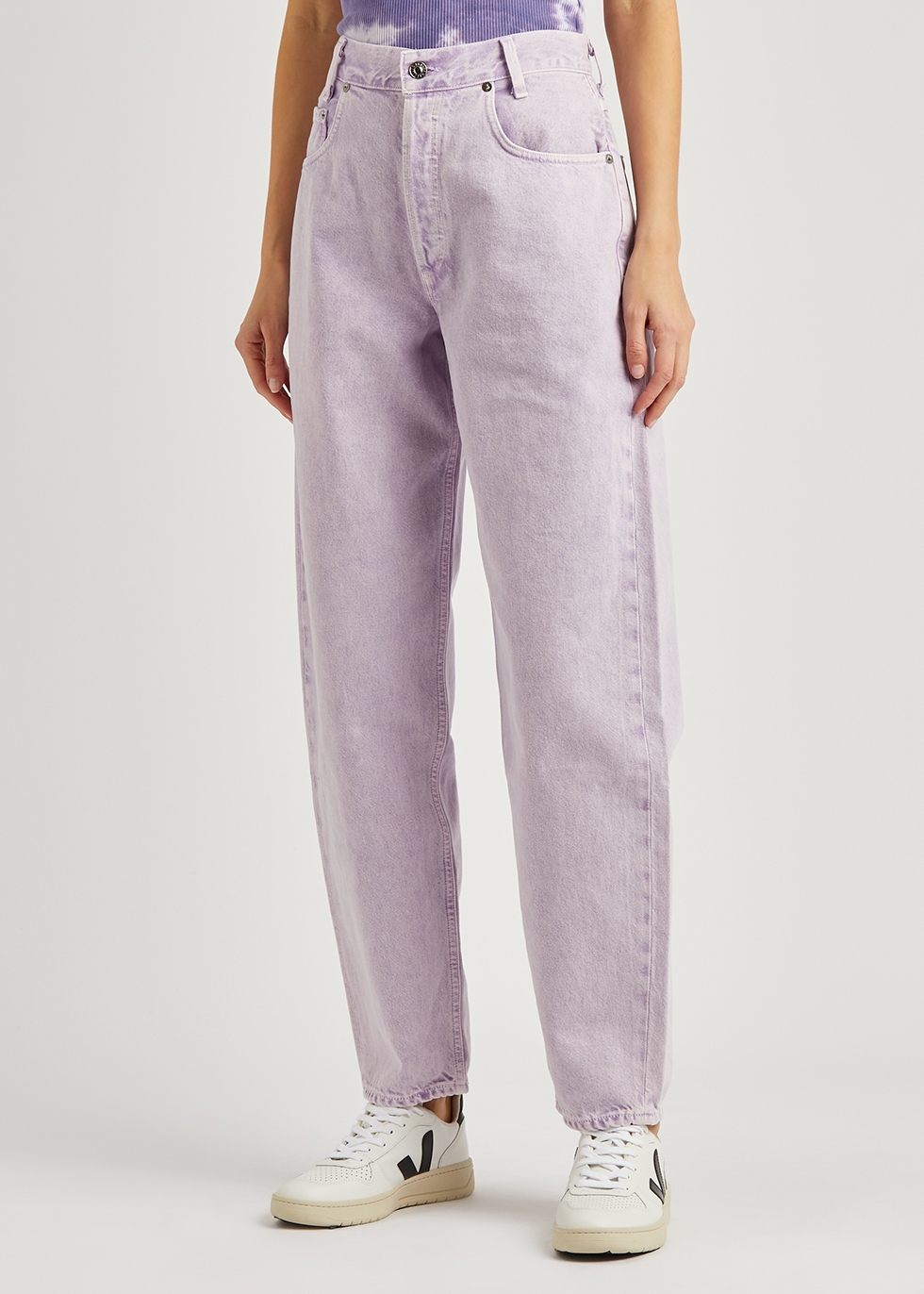 Harvey Nichols Women Clothing Jeans Tapered Jeans Balloon lilac tapered jeans 