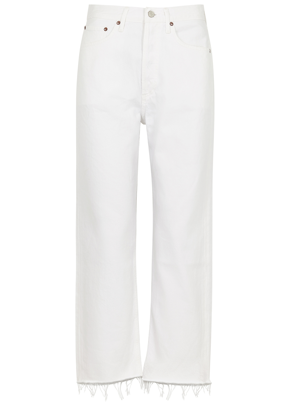 AGOLDE 90's white cropped straight-leg jeans