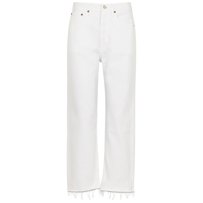 AGOLDE 90'S WHITE CROPPED STRAIGHT-LEG JEANS