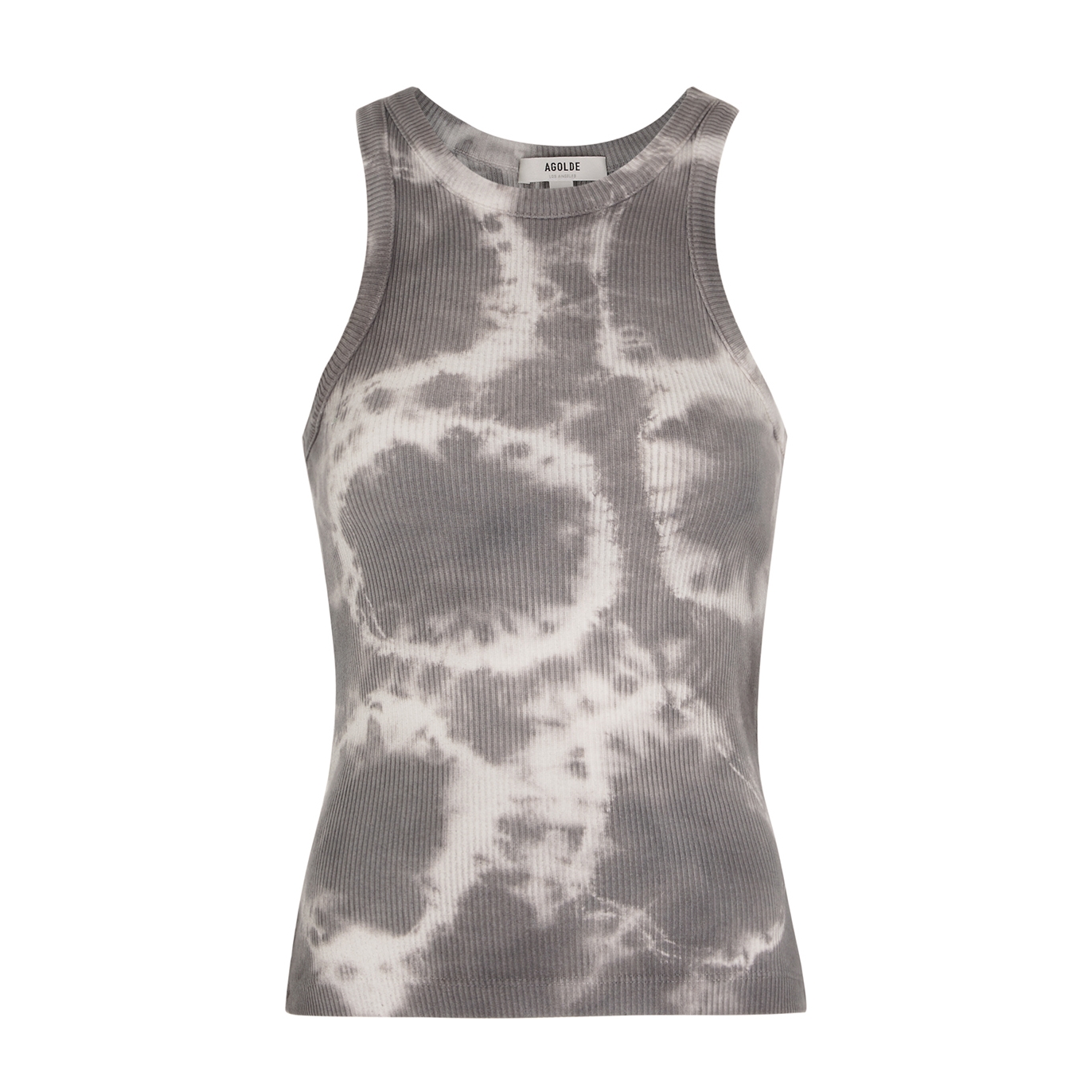 Agolde Bailey Tie-dyed Ribbed Jersey Tank - Grey - M