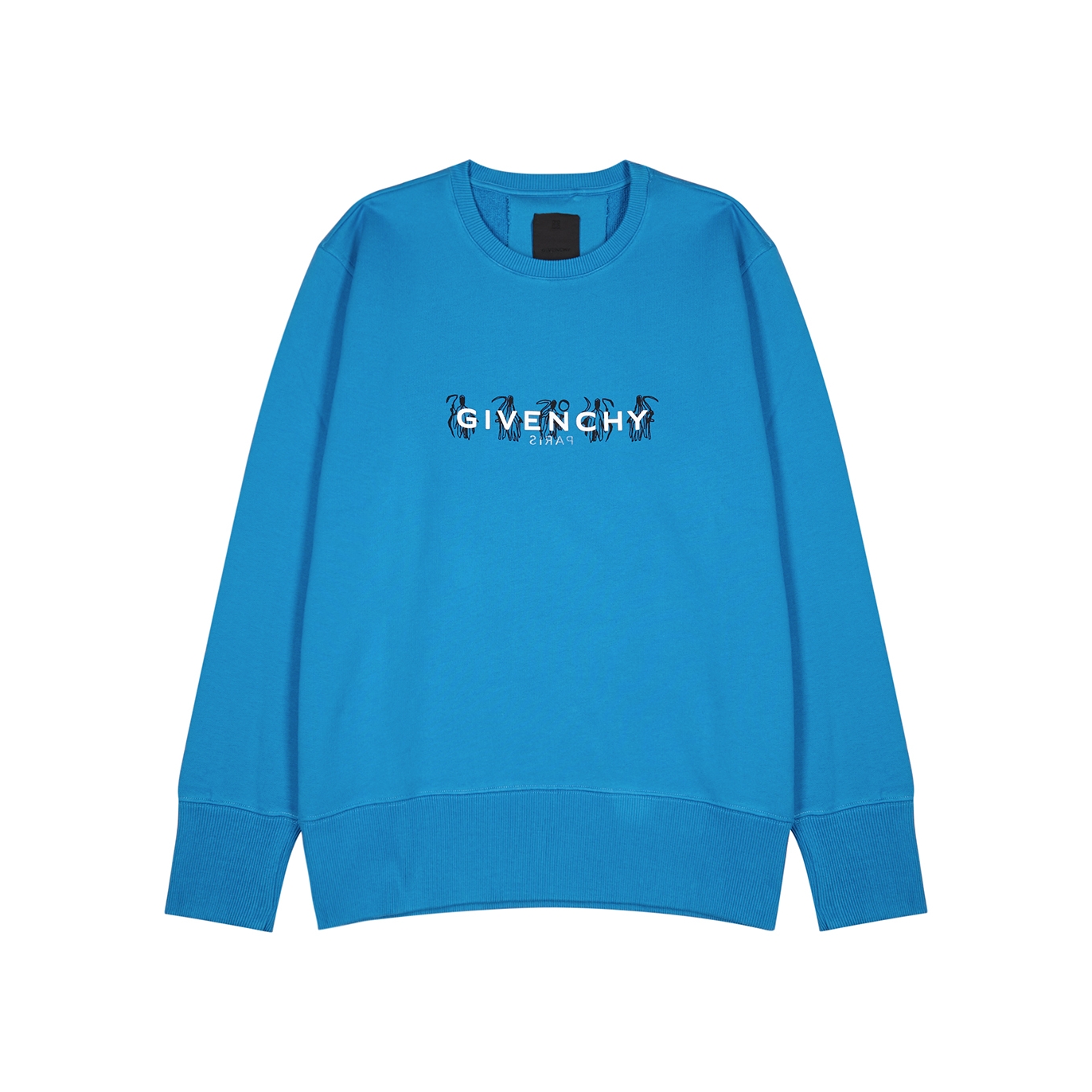 Givenchy X Josh Smith Blue Logo Cotton Sweatshirt - M