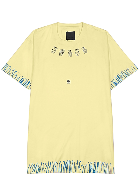 Givenchy X Josh Smith Yellow Printed Cotton T-shirt Harvey Nichols