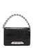Four Ring mini black crocodile-effect leather clutch - Alexander McQueen