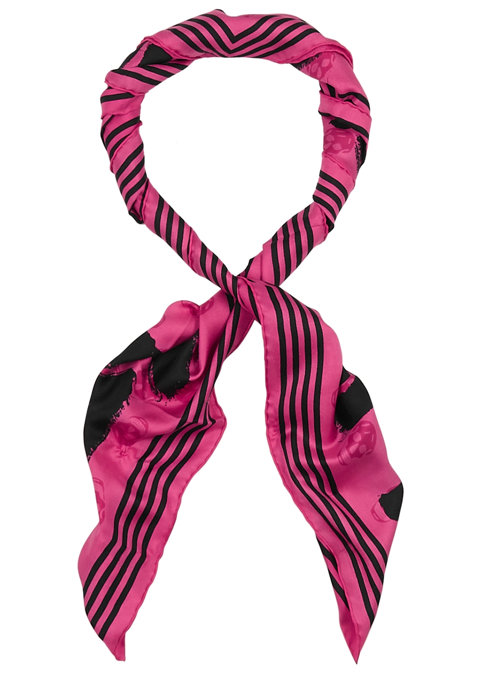 Graffiti Biker pink silk scarf