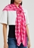 Skull Biker pink modal scarf - Alexander McQueen