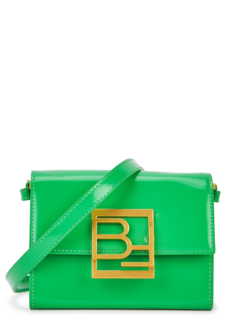 Fran green leather top handle bag