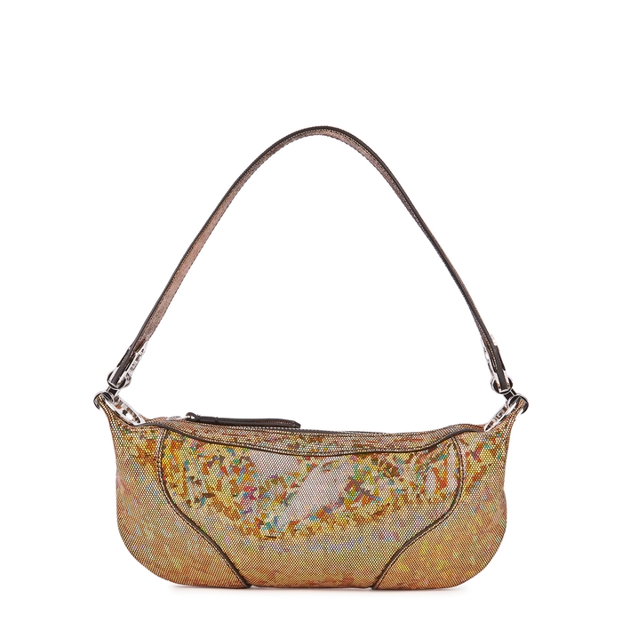 BY FAR Amira Mini Holographic Leather Shoulder Bag