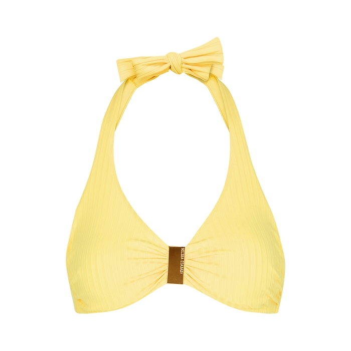 Melissa Odabash Provence Yellow Ribbed Bikini Top