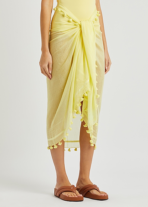 Melissa Odabash Pareo yellow cotton and silk-blend sarong - Harvey Nichols